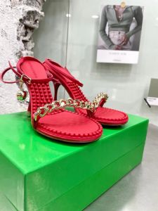 广州工厂女鞋货源高档shoe新款金属球高跟鞋