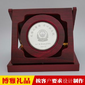 退休银纪念币定制员工退休纯银纪念币制作