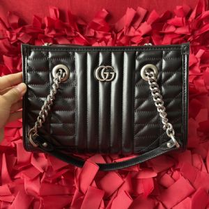 可以买工厂中古包吗知乎GG Marmont小号托特链条包全皮黑色