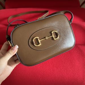 600元莆田包什么级别1955女士小号棕色皮革金色饰面单肩吐司包