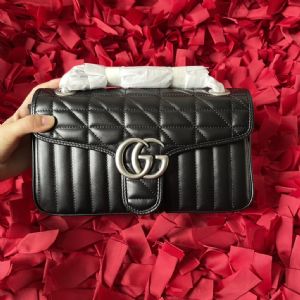 高档包店Marmont小号肩背包全皮黑色百搭链条包