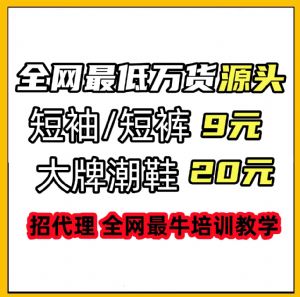全网*大货源终端-潮鞋20元包邮服饰9元包邮