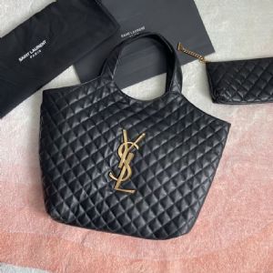 精品圣罗兰包包，ysl ICARE加大号绗缝羊皮革购物袋