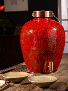 20斤花釉酒坛厂家 陶瓷酒坛子定制 坊古密封10斤50斤带龙头